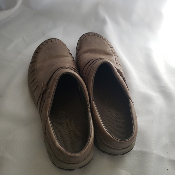 Merrell Encore Slip On Mule Slides Brindle Grayish Brown Womens 7 Pleated - Picture 7 of 11